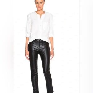 Isabel Etoile Marant vegan leather pants elastic waist sz 42 EUC $385